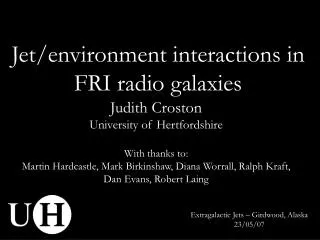 Jet/environment interactions in FRI radio galaxies