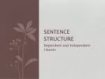 Sentence Structure - slide 1