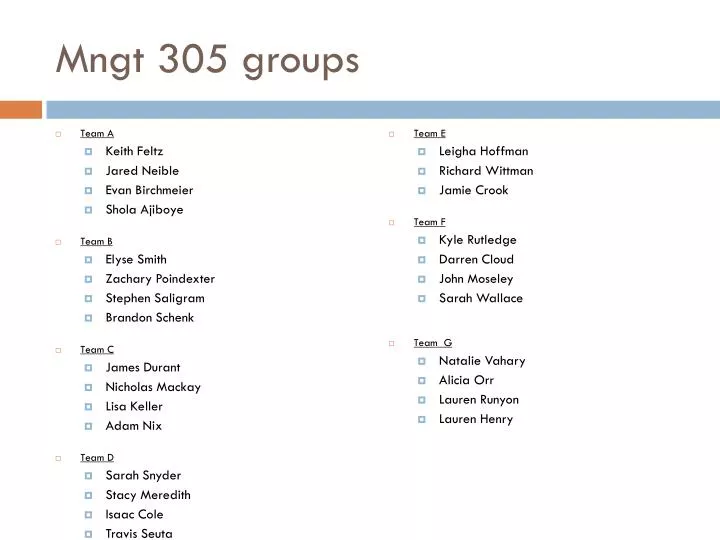 mngt 305 groups