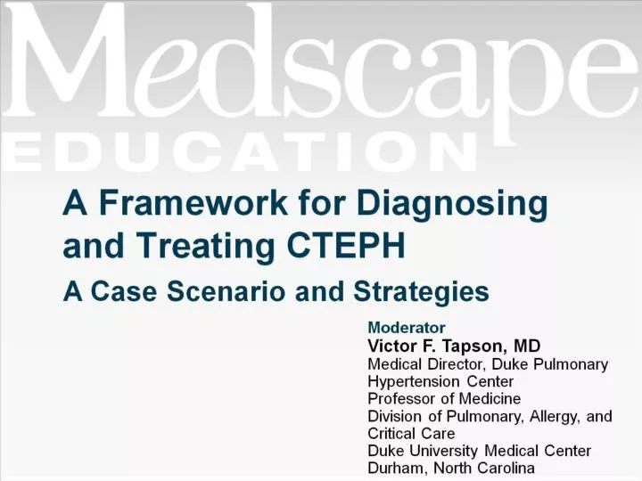 a framework for diagnosing and treating cteph
