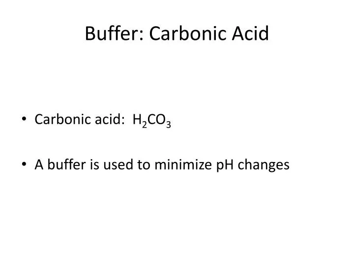 buffer carbonic acid