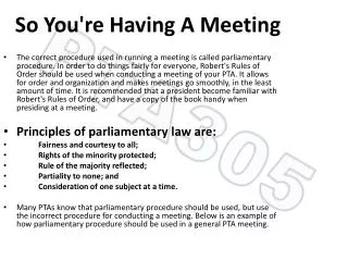 So You're Having A Meeting