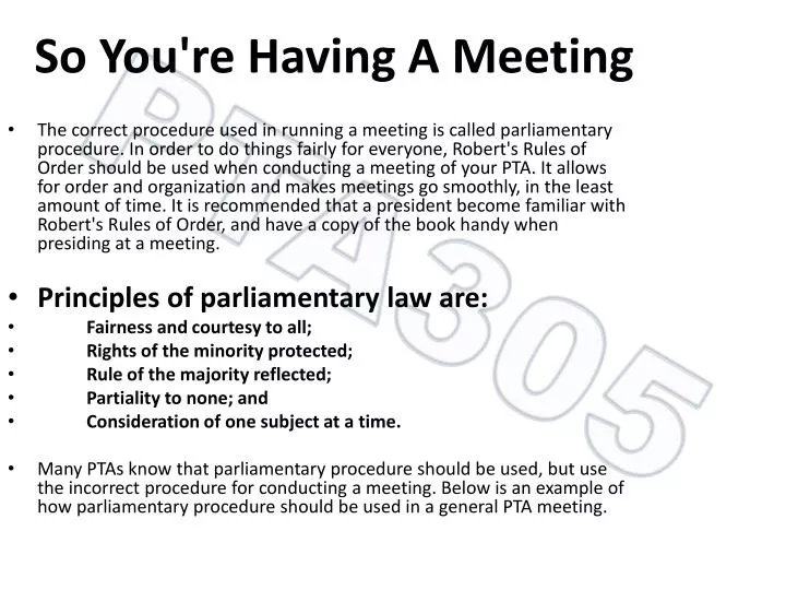 so you re having a meeting