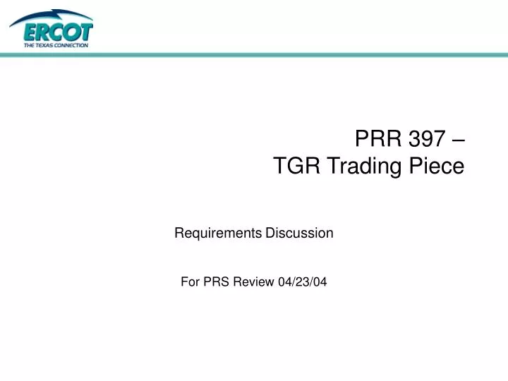 prr 397 tgr trading piece