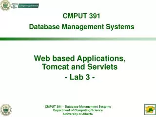 Web based Applications, Tomcat and Servlets - Lab 3 -