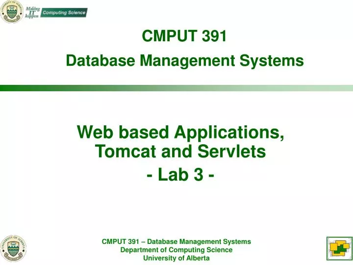 web based applications tomcat and servlets lab 3