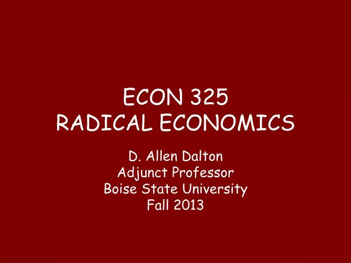 econ 325 radical economics