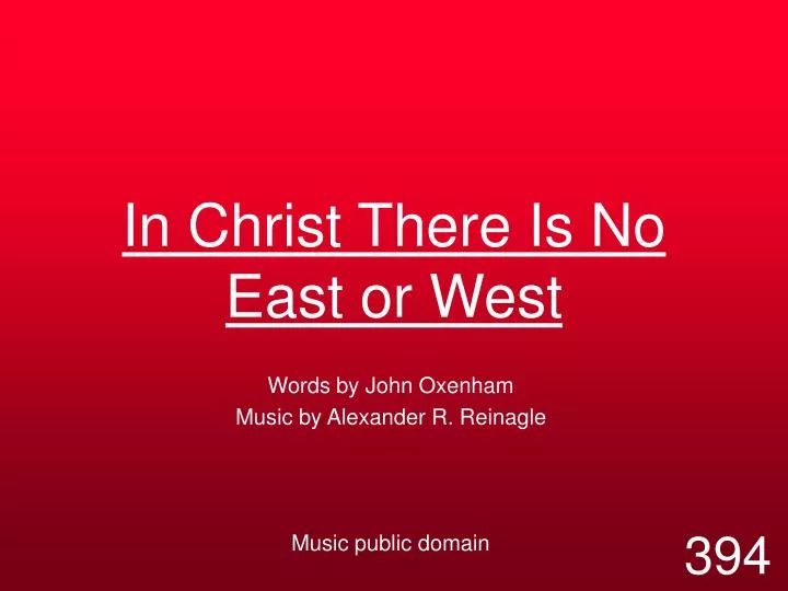 in christ there is no east or west