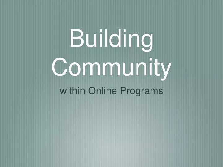building community