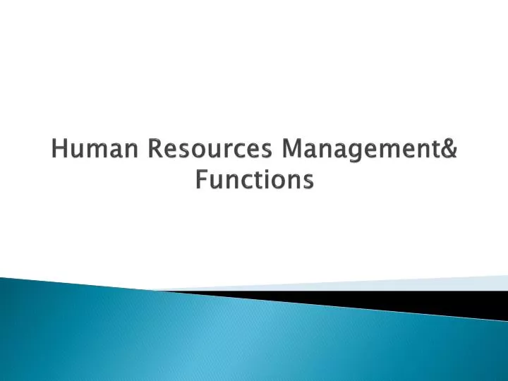 human resources management functions