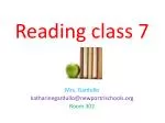 Discover Reading with Mrs. Gardullo - Class 7 - slide 1