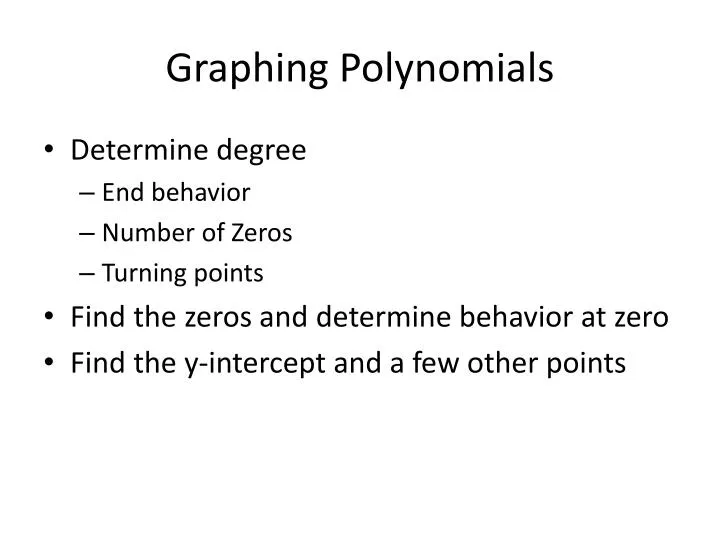 graphing polynomials