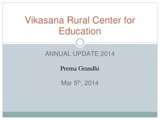Vikasana Rural Center for Education