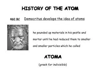 HISTORY OF THE ATOM