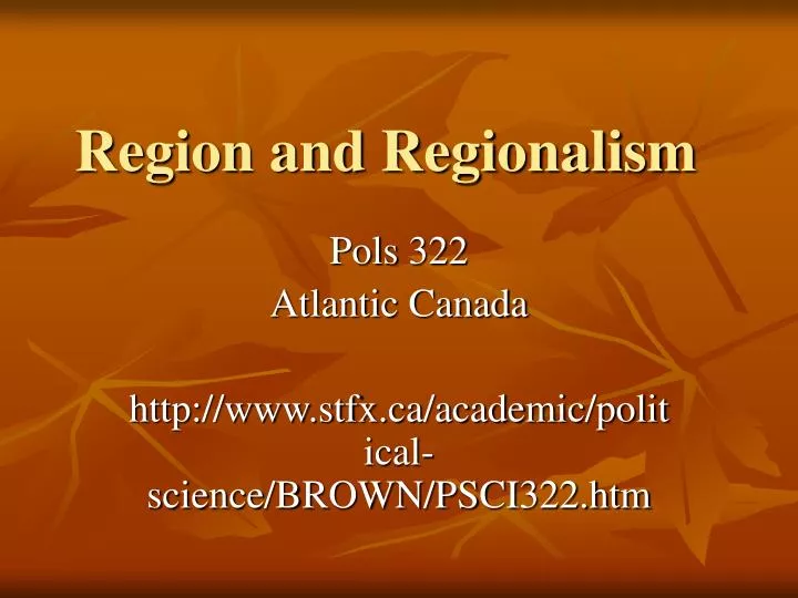 region and regionalism