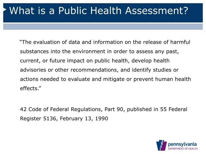 what is a public health assessment