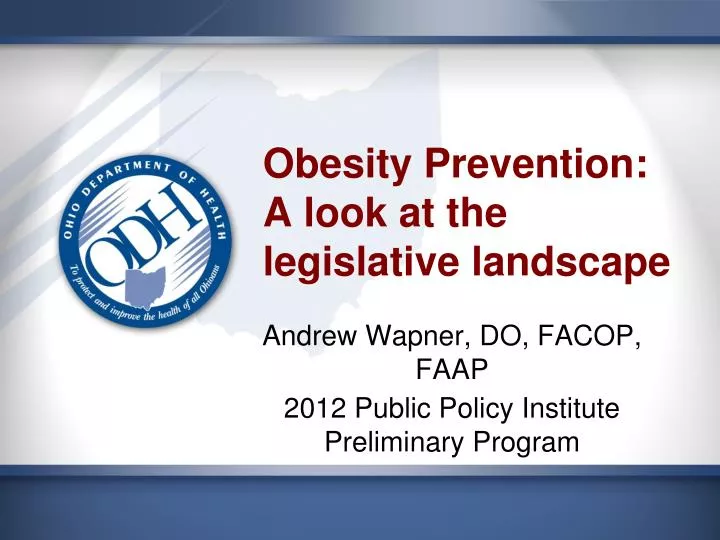 obesity prevention a look at the legislative landscape