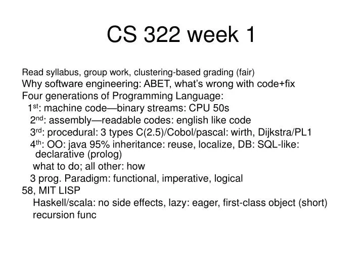cs 322 week 1