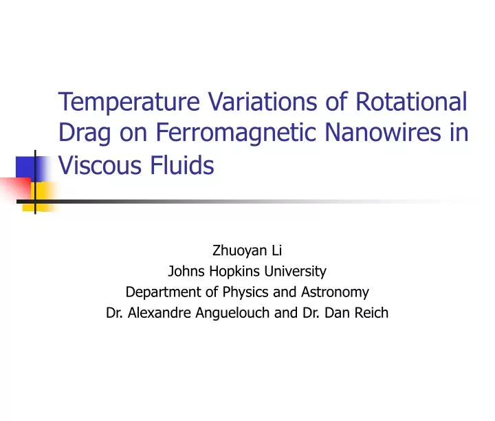 temperature variations of rotational drag on ferromagnetic nanowires in viscous fluids