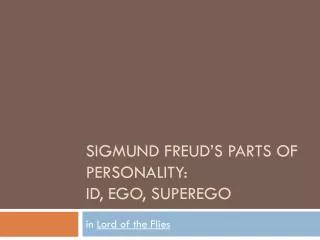 Sigmund Freud’s Parts of personality: Id, Ego, Superego