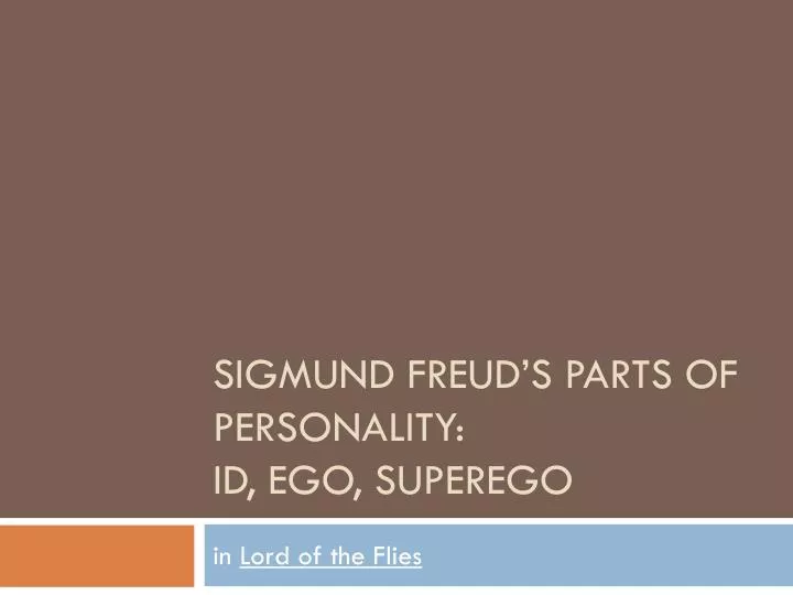 sigmund freud s parts of personality id ego superego