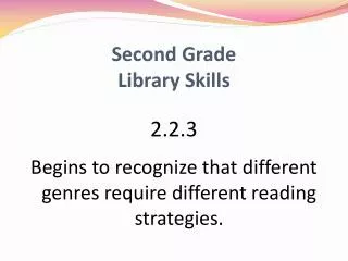Second Grade Library Skills