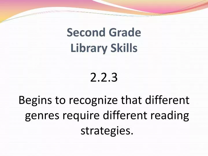 second grade library skills