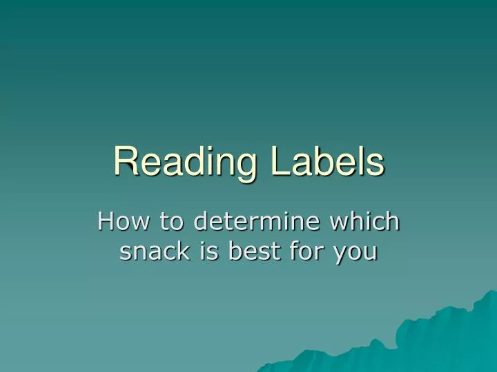 reading labels