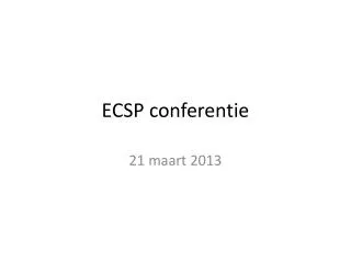 ecsp conferentie