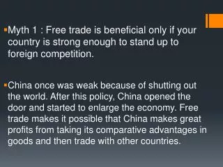 Myth 2: Foreign competition is unfair and hurts other countries when it is based on low wages.
