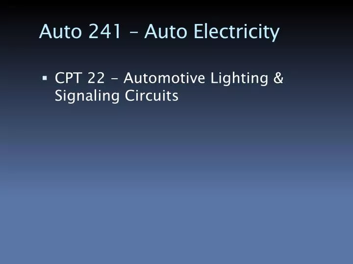 auto 241 auto electricity
