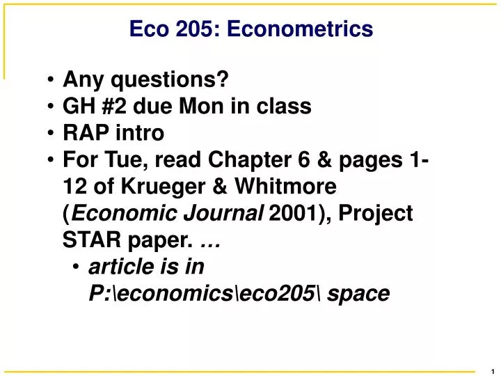 eco 205 econometrics
