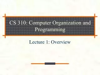 CS 310: Computer Organization and Programming