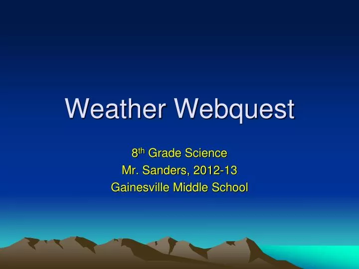 weather webquest