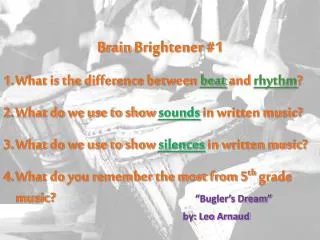 Brain Brightener #1 What is the difference between beat and rhythm ?