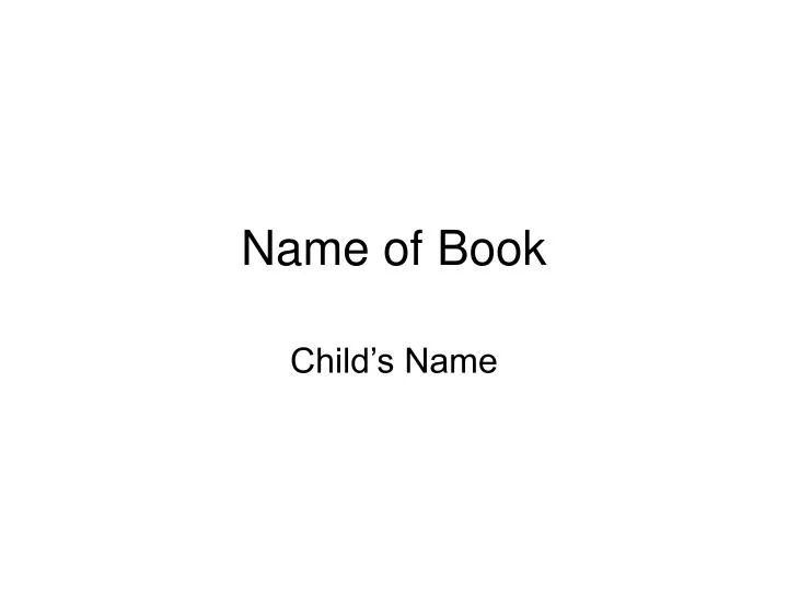 name of book