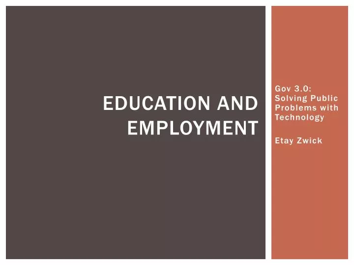 education and employment