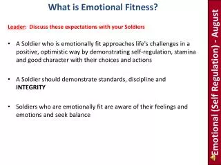 Emotional (Self Regulation) - August