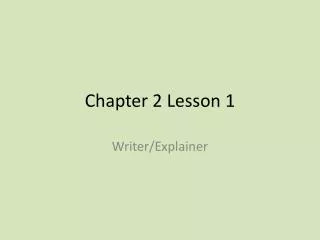 Chapter 2 Lesson 1