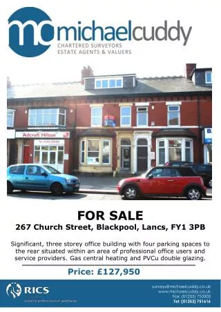 FOR SALE 267 Church Street, Blackpool, Lancs, FY1 3PB