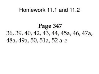 Homework 11.1 and 11.2