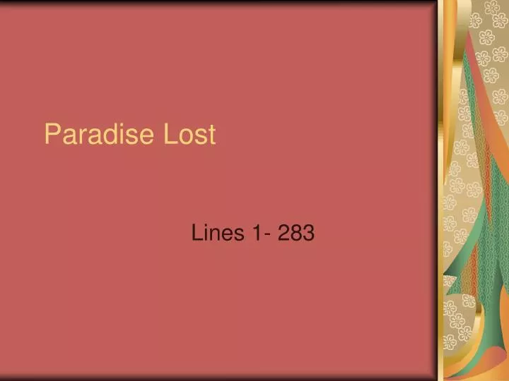 paradise lost
