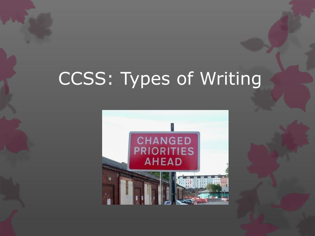 PPT - CCSS: Types of Writing PowerPoint Presentation, free download ...