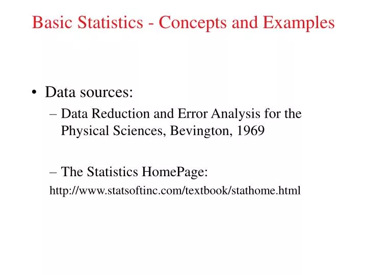 basic statistics concepts and examples