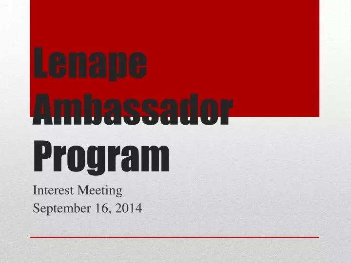 lenape ambassador program