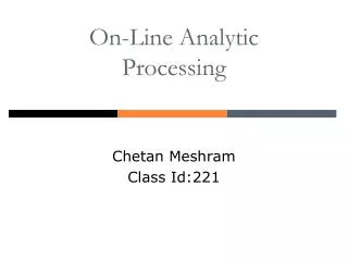 On-Line Analytic Processing