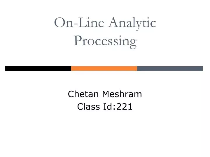 on line analytic processing