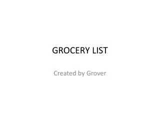 grocery list