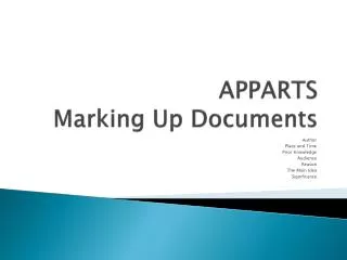 APPARTS Marking Up Documents