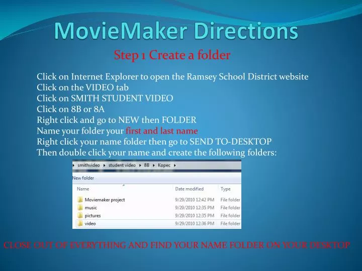 moviemaker directions